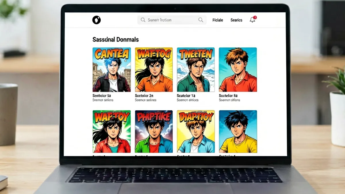 蛙漫网页版在电脑浏览器中打开的界面截图，展示漫画列表与搜索功能